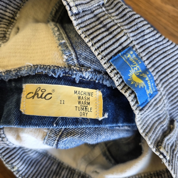 Vintage 70s Striped Waistband Denim Mini Skirt - Blue Western 60s - Picture 8 of 8